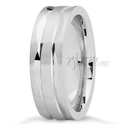 Oval Carved Basic Wedding Band - view 2