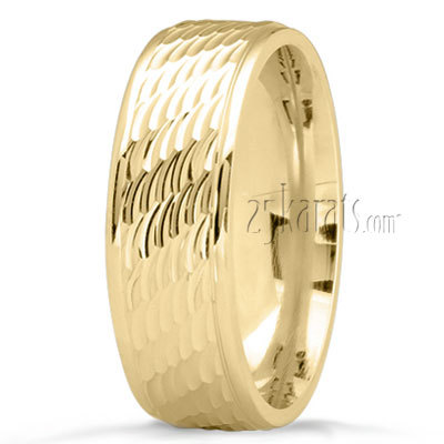 Scale Cut Wedding Ring - main view thumbnail