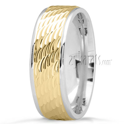 Scale Cut Wedding Ring - view 3