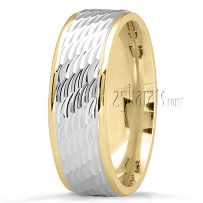 Scale Cut Wedding Ring - view 4 thumbnail