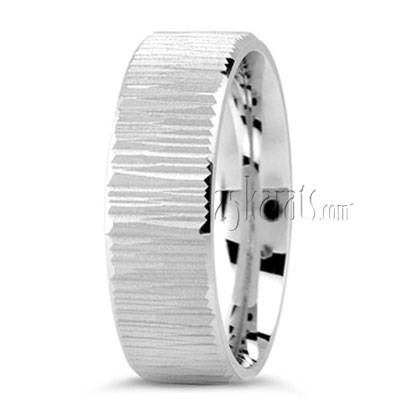 Deeply Carved Wedding Ring - view 2