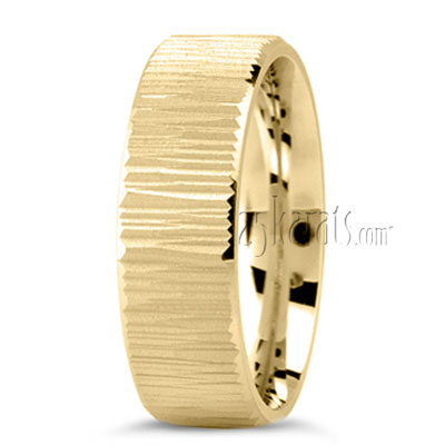 Deeply Carved Wedding Ring - main view