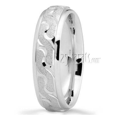 Stone Finish Designer Wedding Band - main view