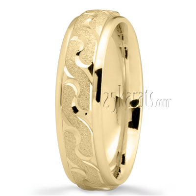 Stone Finish Designer Wedding Band - view 2