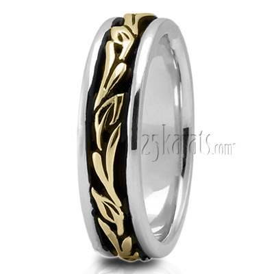 Floral Handcrafted Wedding Band