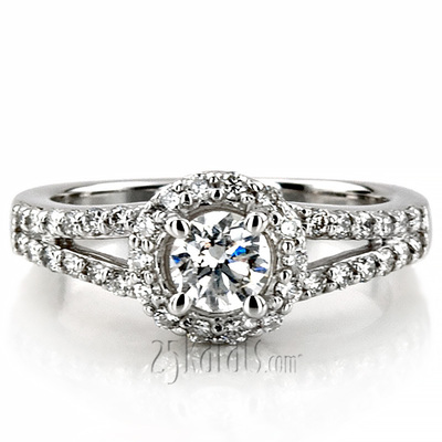Prong Set Halo Diamond Engagement Ring (0.38 ct. tw.)