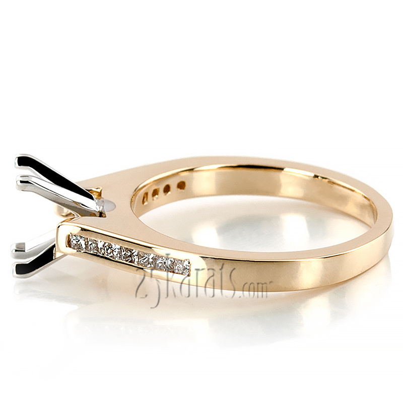 14K white gold Channel Set Princess Diamond Engagement Ring (0.18 ct. tw.) - alternate view 31