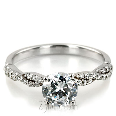 Infinity Style Twisted Shank Petite Diamond Engagement Ring (1/4 ct. t.w.)