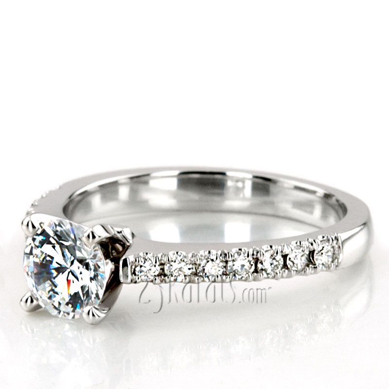 14K white gold Novus Style Micro Pave Classic Diamond Engagement Ring (1/3 ct. tw.) - alternate view 6