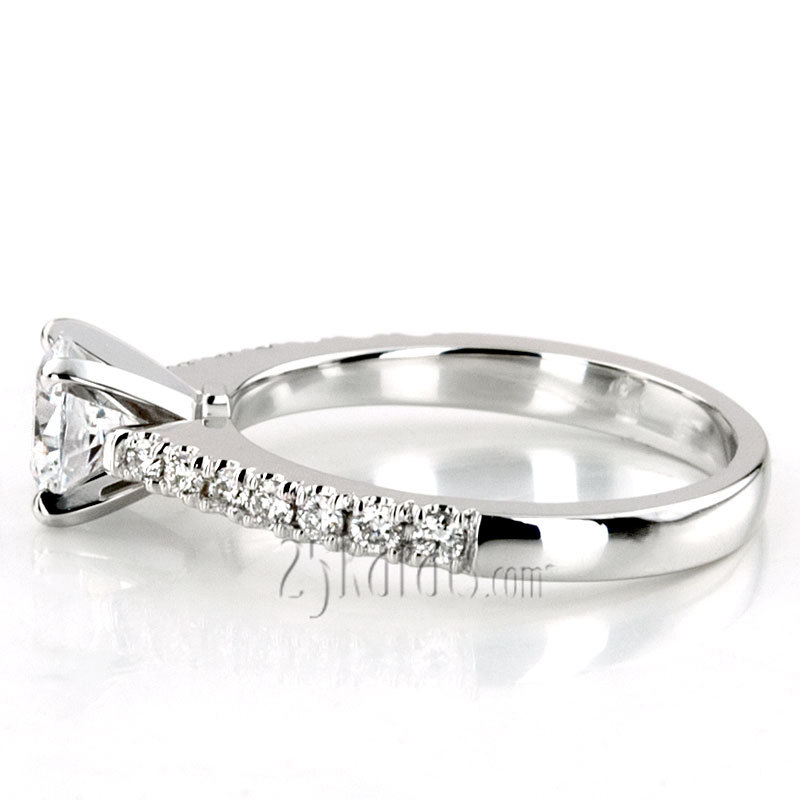 14K white gold Novus Style Micro Pave Classic Diamond Engagement Ring (1/3 ct. tw.) - alternate view 7
