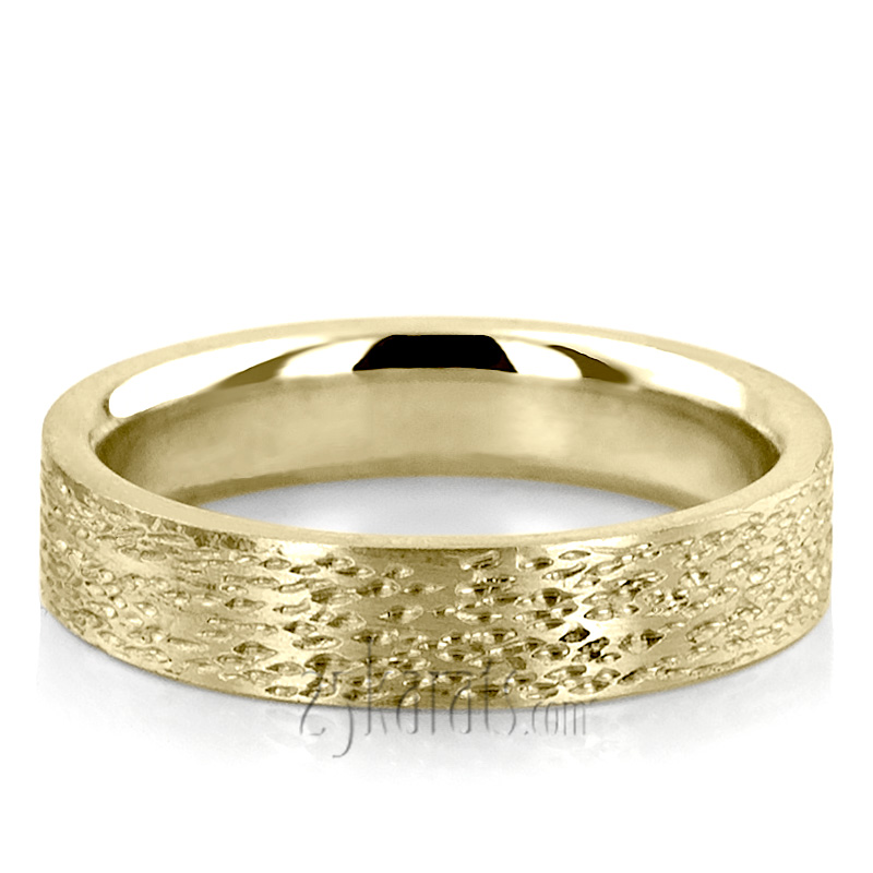 Rough Finish Plain Wedding Ring - BA102012 - 14K Gold