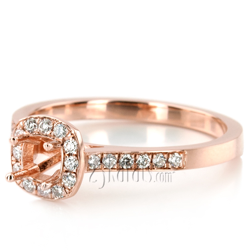 14K white gold Joyful Halo Pave Set Diamond Engagement Ring (1/2 ct. tw.) - alternate view 13