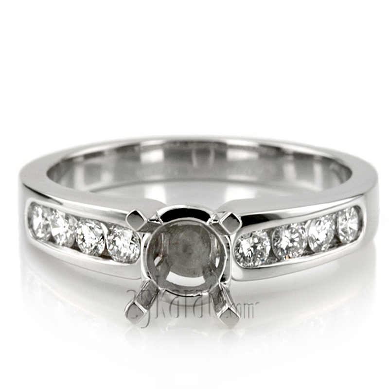 14K white gold Classic Round Cut Channel Set Diamond Bridal Ring (0.56 ct. tw. ) - alternate view 6
