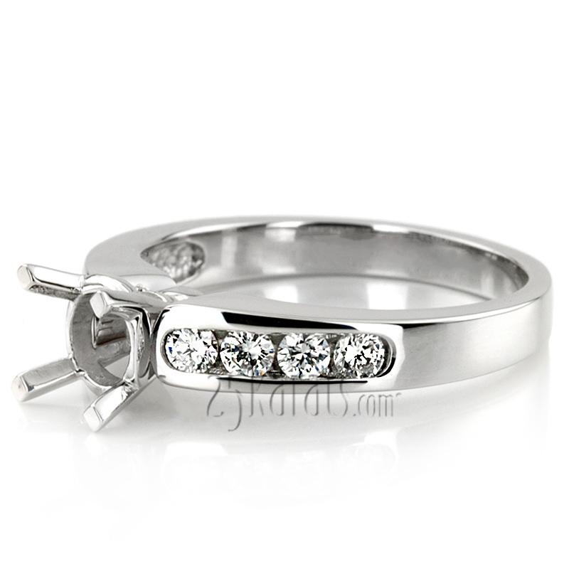 14K white gold Classic Round Cut Channel Set Diamond Bridal Ring (0.56 ct. tw. ) - alternate view 7