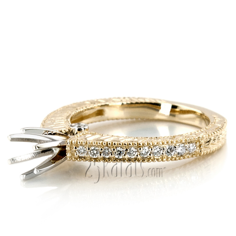 14K white gold Antique Set Diamond Bridal Ring (0.23 ct. tw.) - alternate view 5