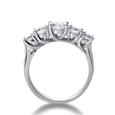 Five Stone Elegant Round Cut Prong Set Diamond Anniversary Ring (0.49 ct. tw.) thumbnail 2
