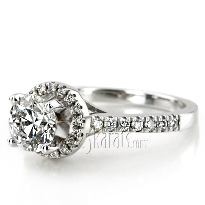 14K white gold Halo Style Split Prong Diamond Engagement Ring ( 0.27 ct. tw. ) - alternate view 9