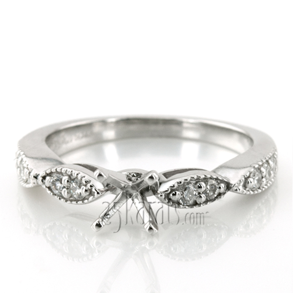 Contemporary Design Round Cut Prong Set Diamond Bridal Ring (0.20 ct. tw.)
