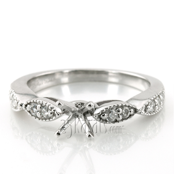 18K white gold Contemporary Design Round Cut Prong Set Diamond Bridal Ring (0.20 ct. tw.) - alternate view 24