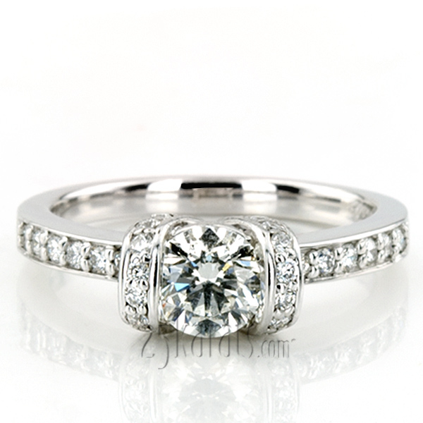 14K white gold Contemporary Ribbon Diamond Ring (0.42 ct. tw.) - alternate view 4