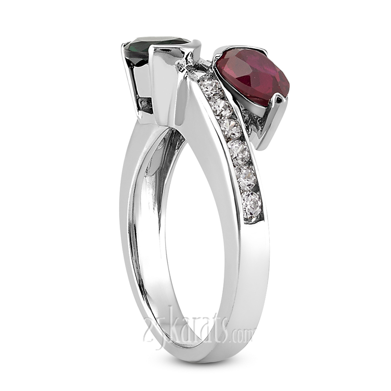 14K white gold Classic Beauty of By Pass Diamond Fashion Ring (0.42 ct. tw.) - alternate view 3