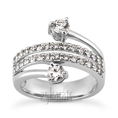 "You & Me" Two Stone Prong Set Fancy Diamond Ring (1.15ct tw)