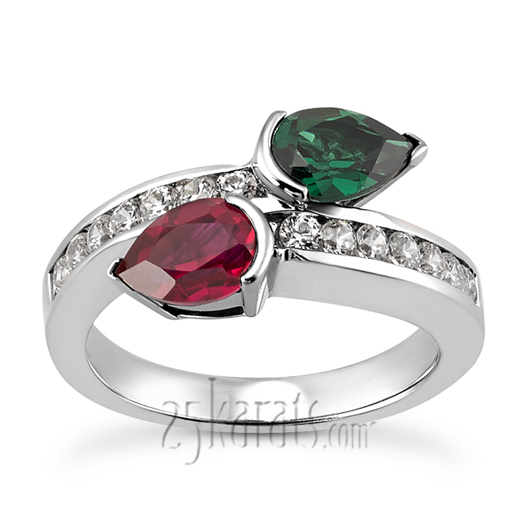 14K white gold Classic Beauty of By Pass Diamond Fashion Ring (0.42 ct. tw.) - alternate view 5