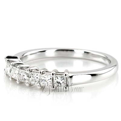 Seven Stone Princess Cut Basket Setting Woman Ring (1/2 ct. tw.) thumbnail 8