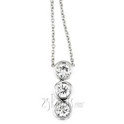 0.75 ct. Three Stone Diamond Journey Pendant thumbnail 3