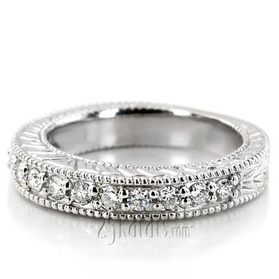 Prong Set Milgrain Edge Antique Diamond Bridal Ring (0.39 ct. tw.) thumbnail 5