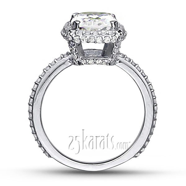 14K white gold Brilliant Halo Diamond Engagement Ring (3/4 ct. tw.) - alternate view 4