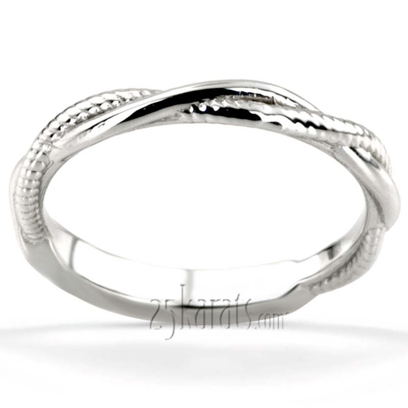 Rope and Shiny Design Ladies Wedding Band