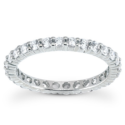 0.84 ct. Round Cut Prong Set Diamond Eternity Wedding Band thumbnail 1