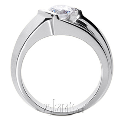 Dazzling Bar Set Round Diamond Solitaire Men's Ring (1.25ct) thumbnail 3