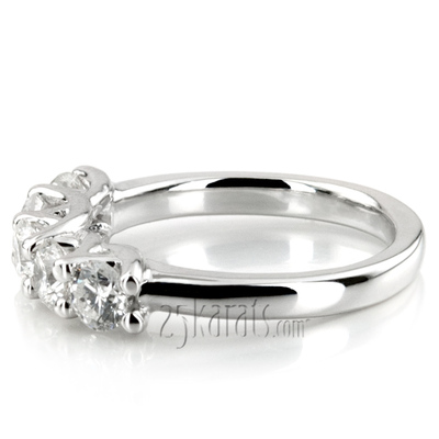 Low Set Trellis Setting 5-Stone Round Shank Anniversary Ring (1 1/4 ct. tw.) thumbnail 9