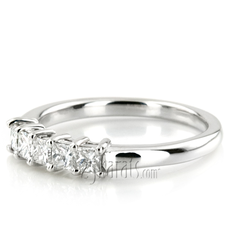 14K white gold Traditional Basket Setting Princess Cut Woman Diamond Ring (1/2 ct. tw.) - alternate view 8