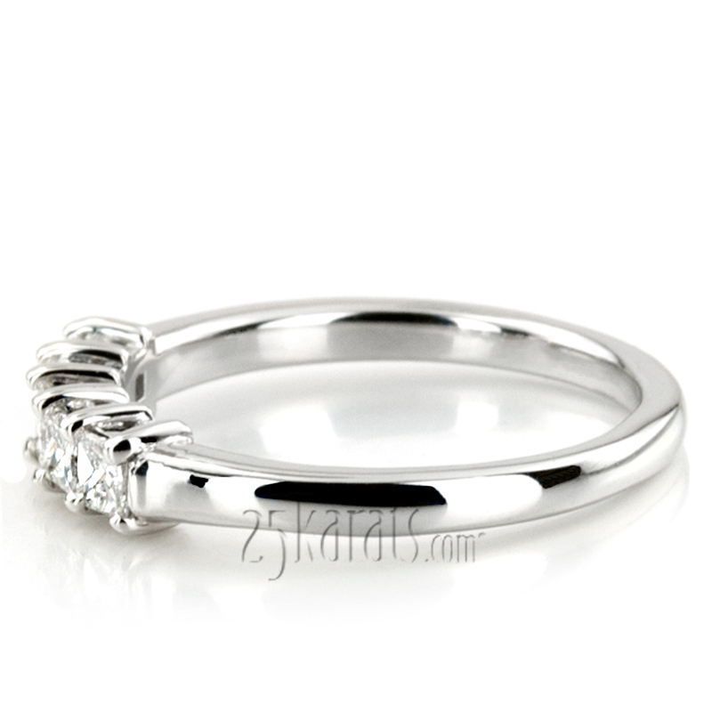 14K white gold Traditional Basket Setting Princess Cut Woman Diamond Ring (1/2 ct. tw.) - alternate view 9