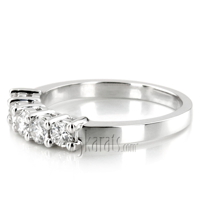14K white gold Five Stone Round Cut Prong Set Diamond Anniversary Ring (0.50 ct. tw.) - alternate view 10