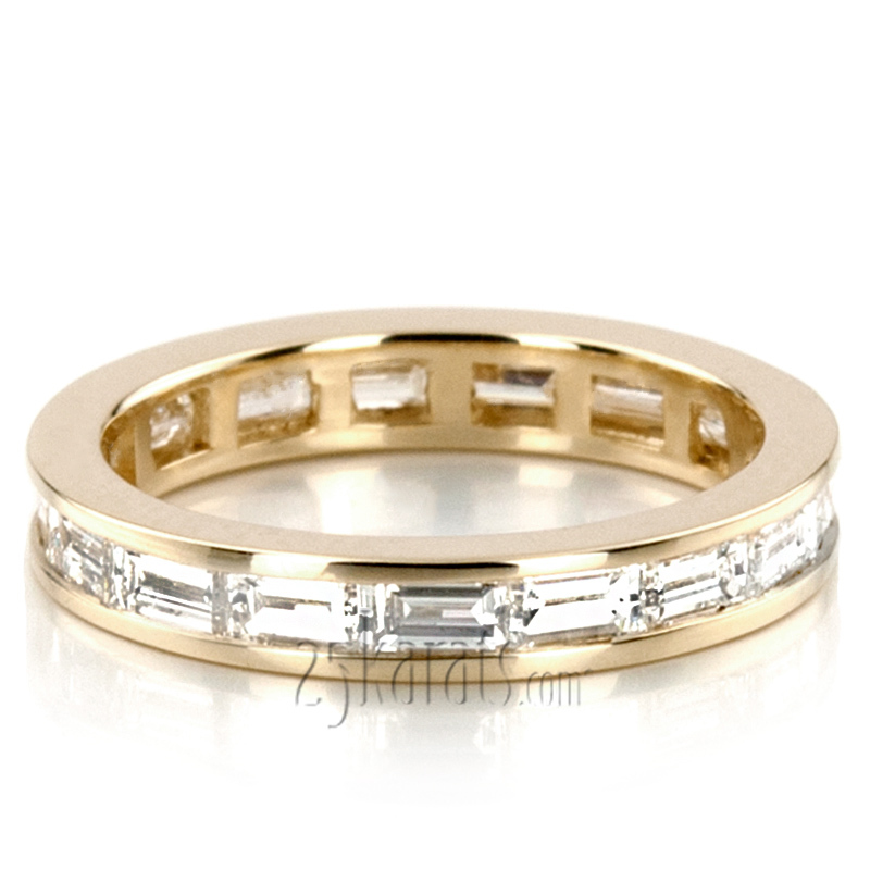 14K white gold 1.70 ct. Baguette Cut Channel Set Diamond Eternity Wedding Band - alternate view 4
