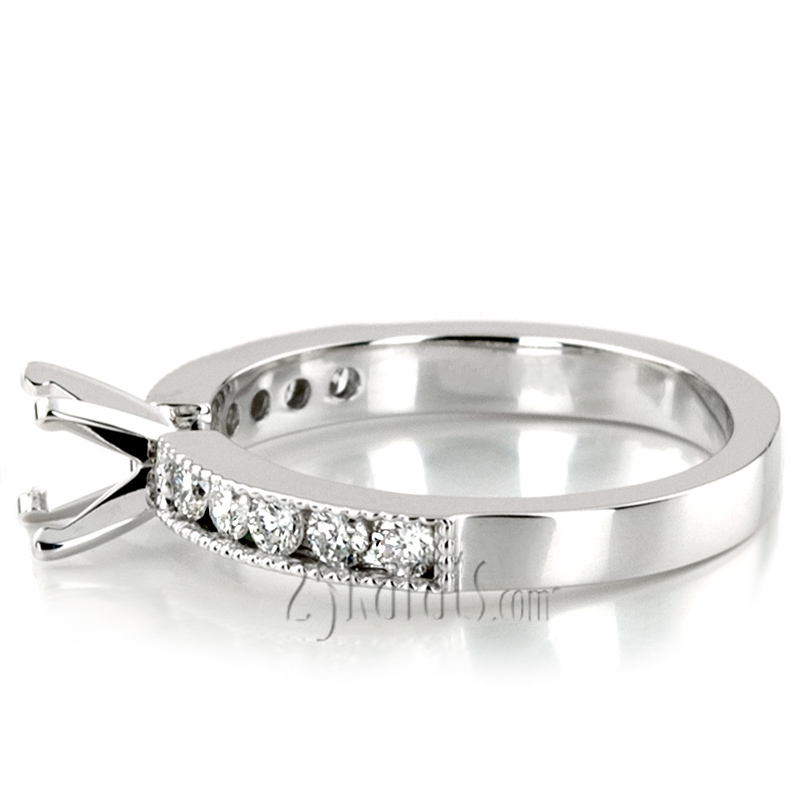 18K white gold Milgrain Edge Channel Set Diamond Bridal Ring (0.50 t.c.w.) - alternate view 6