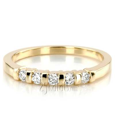 Bar Set Round Cut Diamond Anniversary Ring (1/4 ct. tw.) thumbnail 7