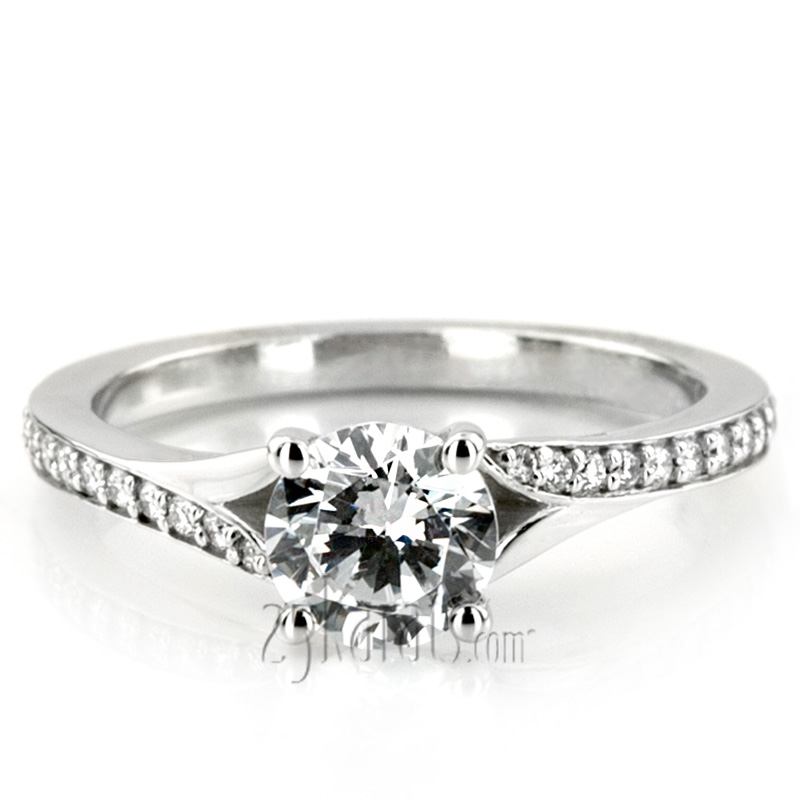 Contemporary Bypass Diamond Engagement Ring Setting (1/4 ct. t.w.)