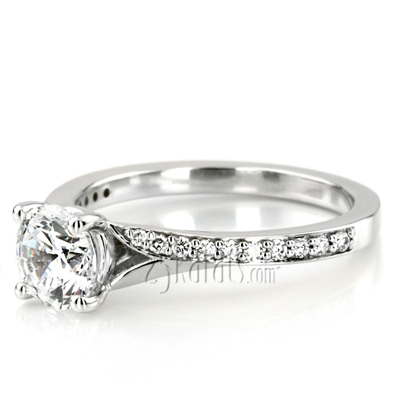 14K white gold Contemporary Bypass Diamond Engagement Ring Setting (1/4 ct. tw.) - alternate view 3