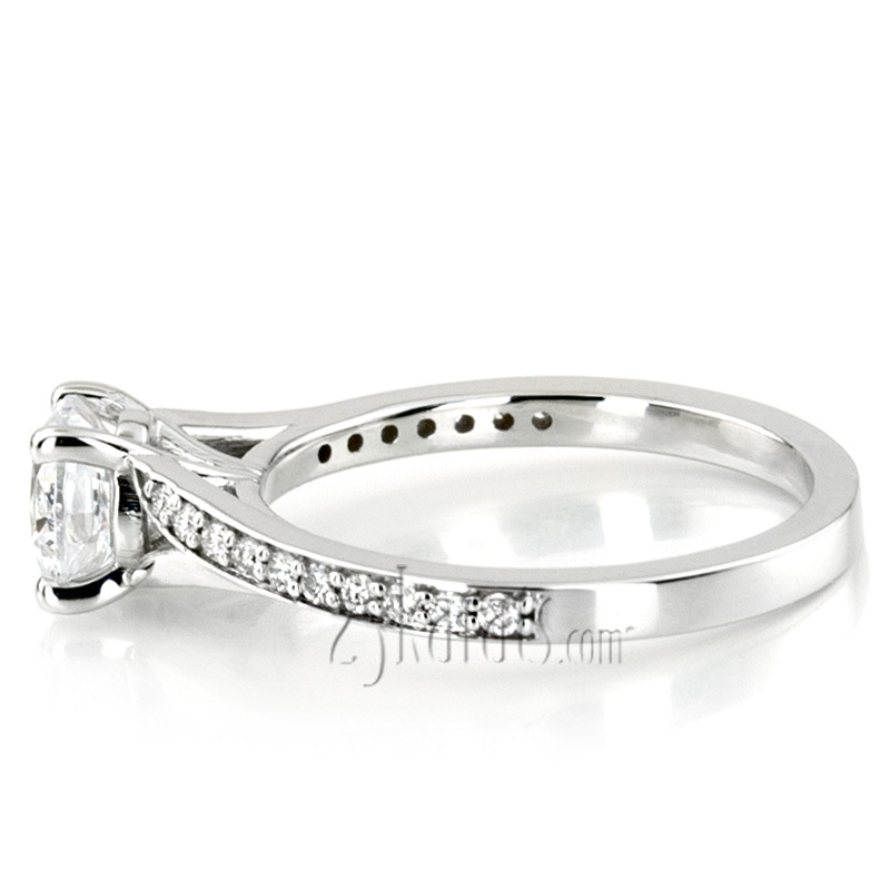 14K white gold Contemporary Bypass Diamond Engagement Ring Setting (1/4 ct. tw.) - alternate view 4