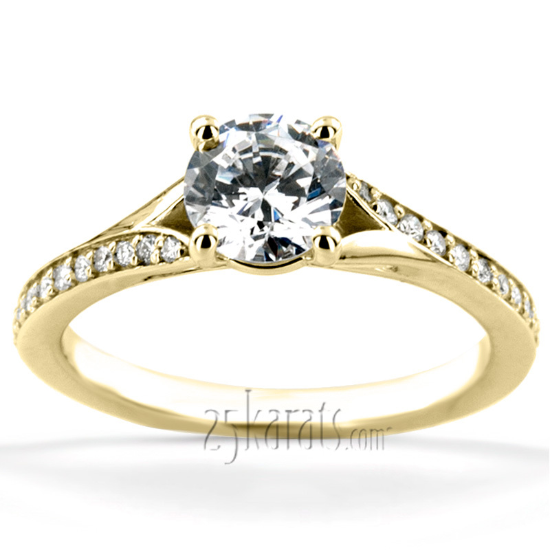 14K white gold Contemporary Bypass Diamond Engagement Ring Setting (1/4 ct. tw.) - alternate view 7