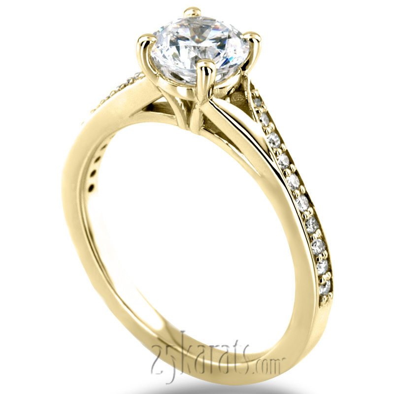 14K white gold Contemporary Bypass Diamond Engagement Ring Setting (1/4 ct. tw.) - alternate view 8