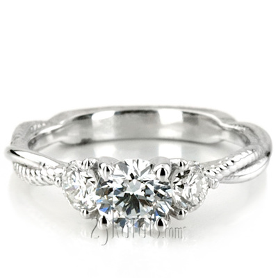 Twisted Shank Three Stone Diamond Engagement Ring (1/3ct. t.w.)