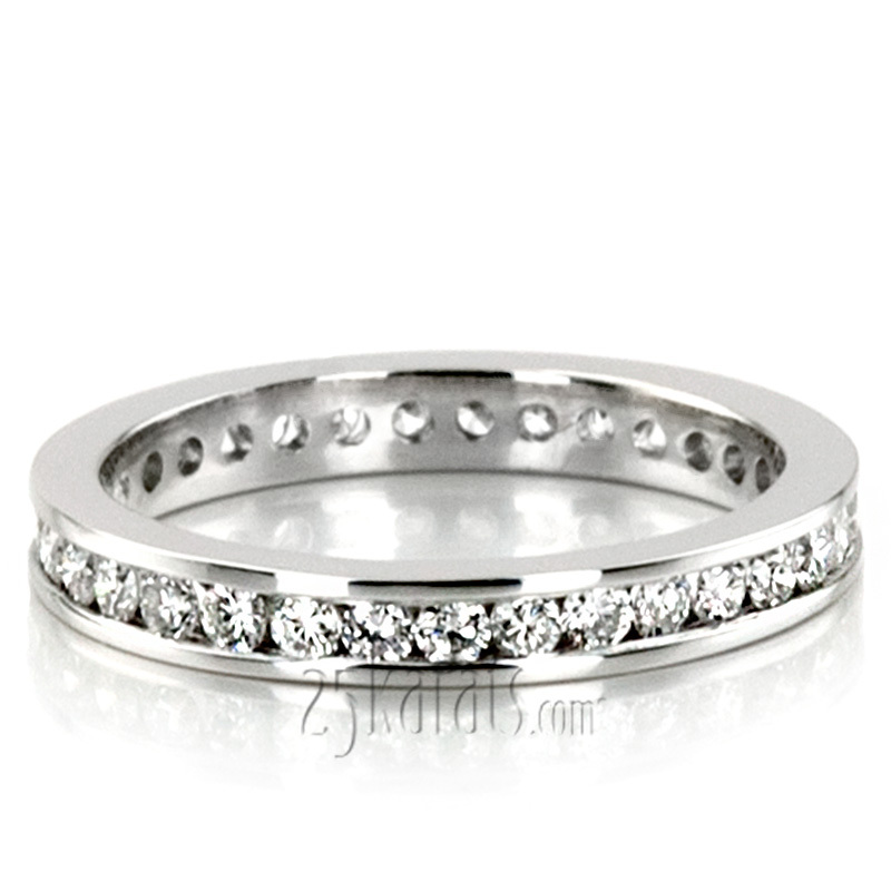 14K white gold Classic Channel Diamond Eternity Wedding Band (0.64 ct. tw.) 1 - alternate view 5