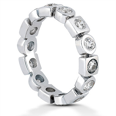 Round Cut Bezel Set Diamond Eternity Wedding Band (0.84 ct. tw.) 1 - view 3