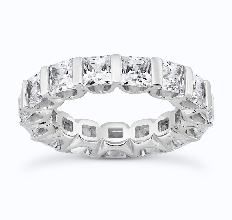 14K white gold 2.10 ct. Diamond Eternity Wedding Band 3 - main view